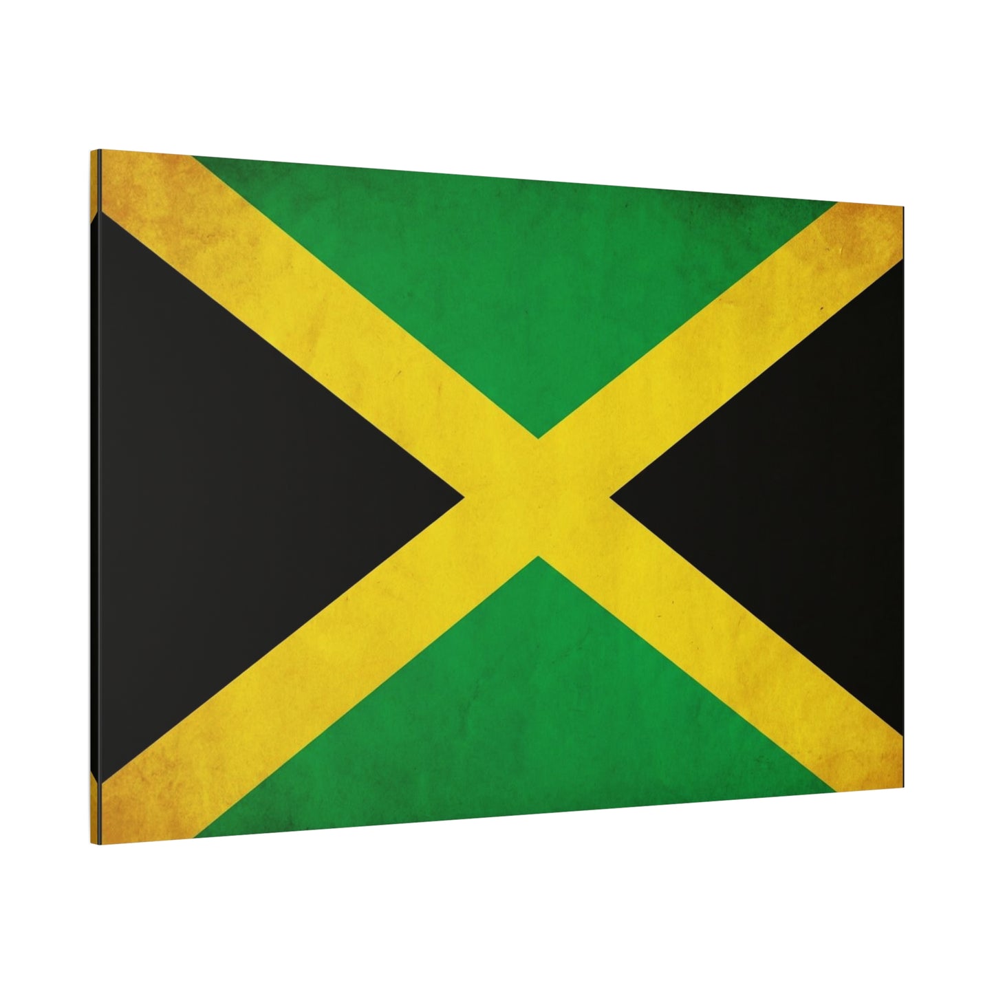 Jamaica Flag Canvas Wall Art - Vintage Jamaican National Flag Print, Green Gold Black Patriotic Decor - Matte Canvas Wall Hanging - Living Room Bedroom Office Decoration - Bedroom Home Decoration