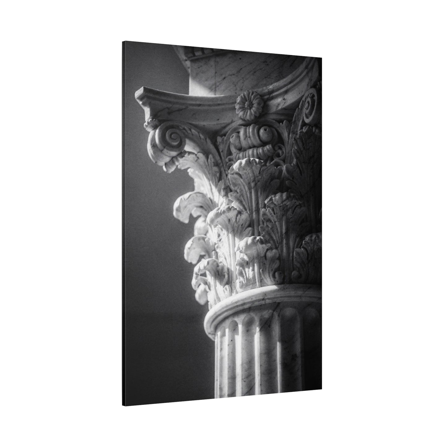 Corinthian Column Canvas Wall Art - Black And White Architectural Art Print, Matte Cotton Decor - Traditional Classical Style - Living Room Wall Decor, Office Art - Bedroom Home Decoration