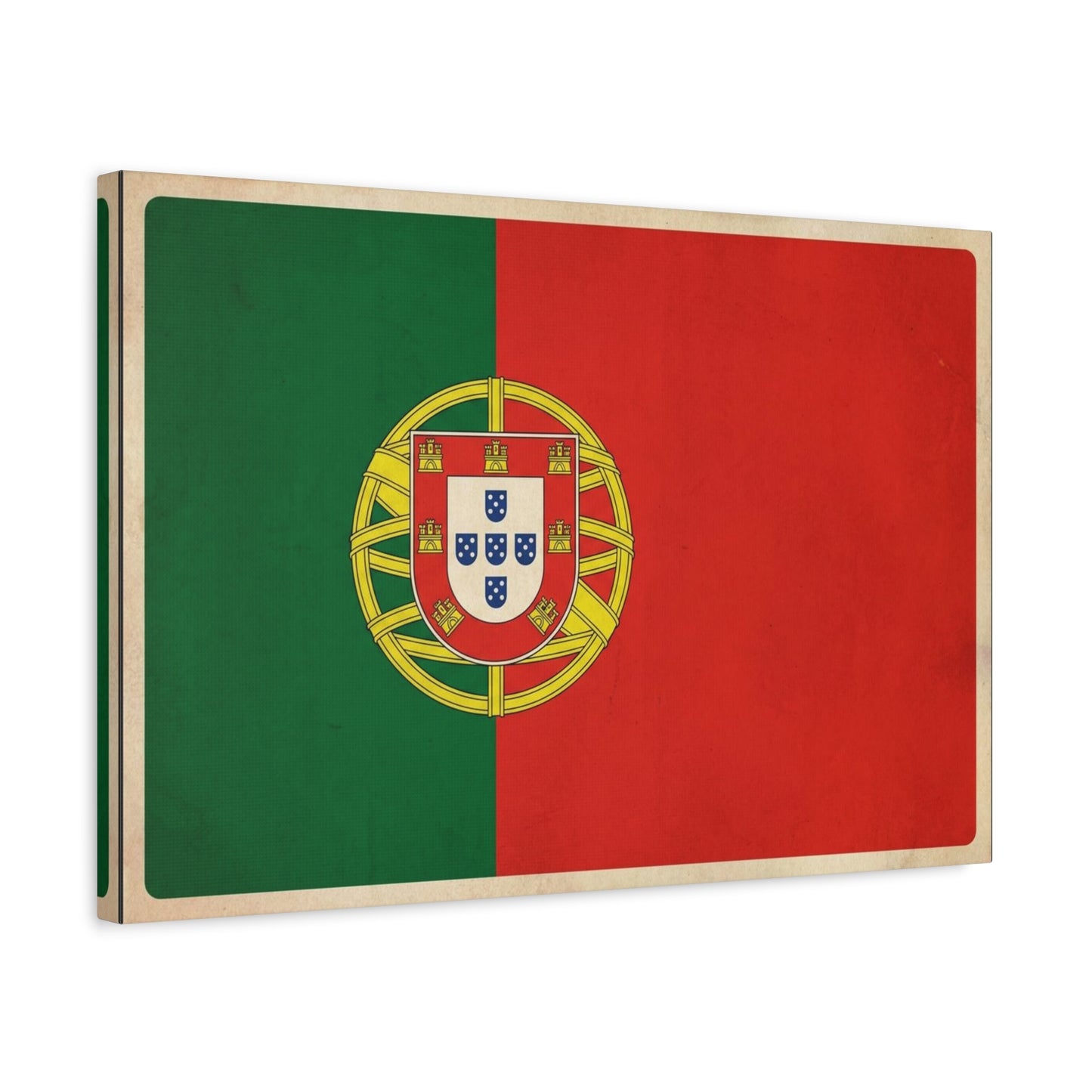 Portugal Flag Canvas Wall Art - Vintage Portuguese Flag Print, Heritage Decor - Matte Cotton Artwork - Traditional Style, Living Room Decoration - Living Room Wall Decor - Bedroom Home Decoration