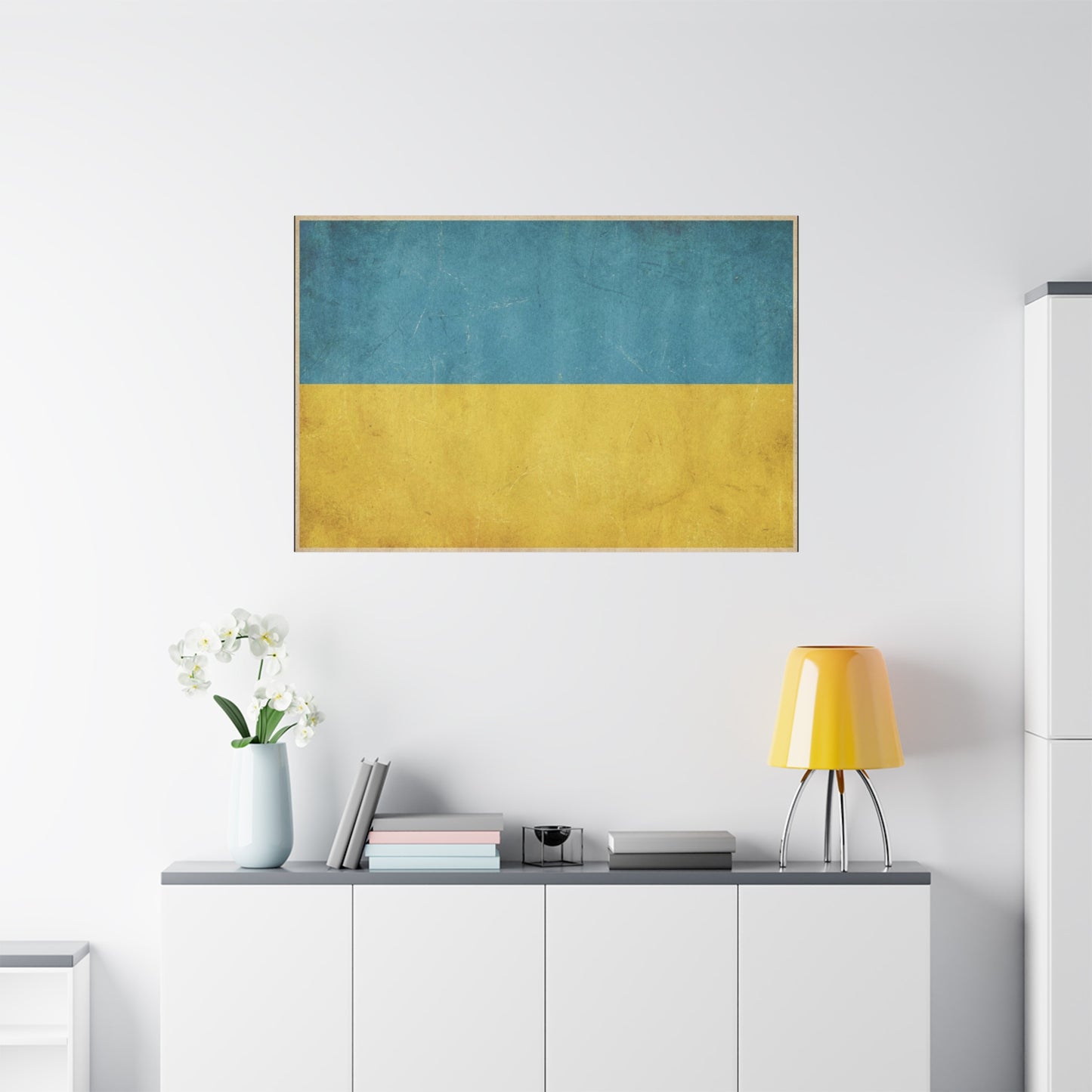 Ukraine Flag Canvas Wall Art - Blue And Yellow Distressed Country Print - Vintage Patriotic Decor, Matte Canvas Print - Living Room Wall Decor, Office Art - Bedroom Home Decoration - Ready to Hang