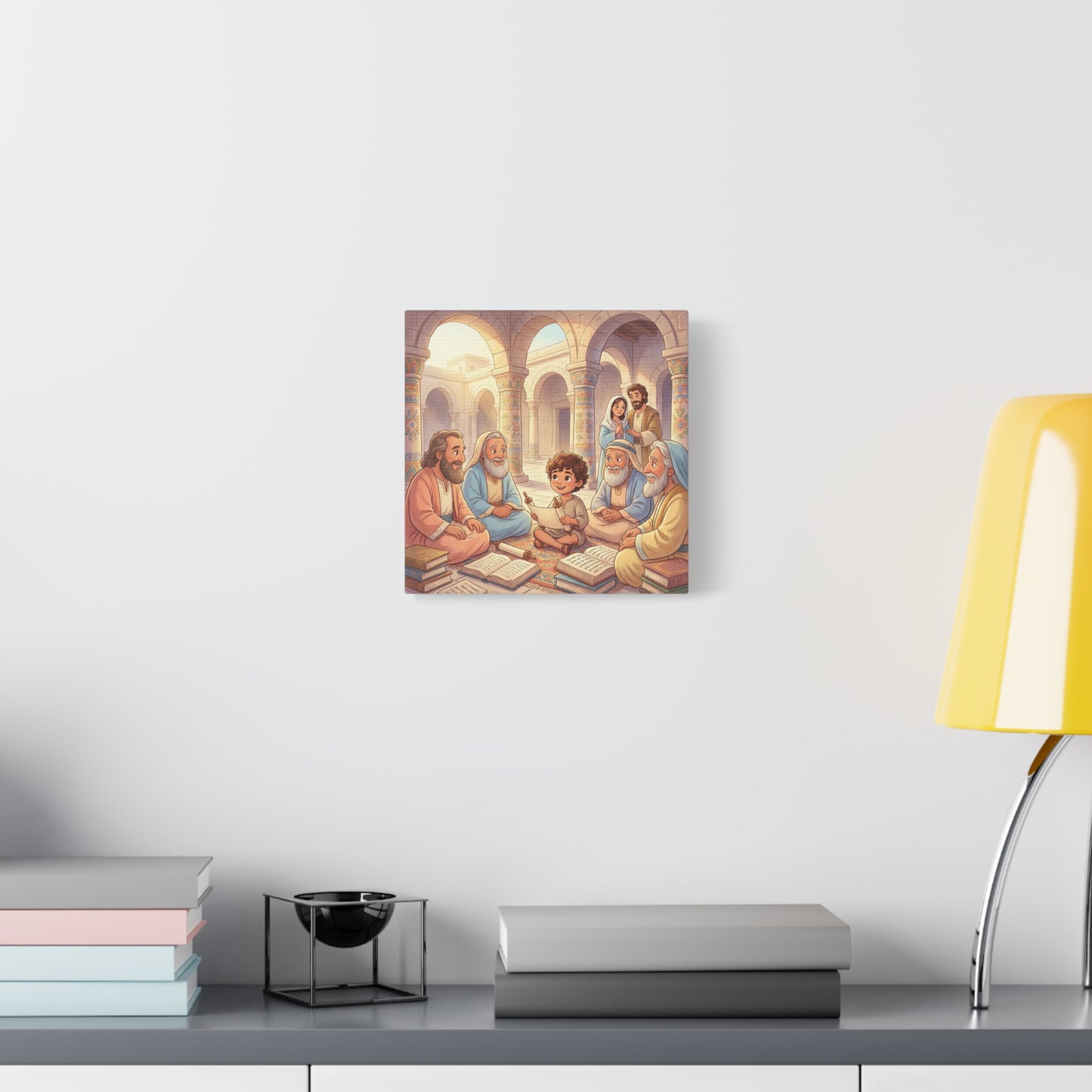 Young Jesus Teaching In Temple Canvas Wall Art - Biblical Child Scripture Scene, Cotton Print - Traditional Religious Decor For Nursery, Bedroom, Sunday School, Living Room Home Accent - Ready to Hang