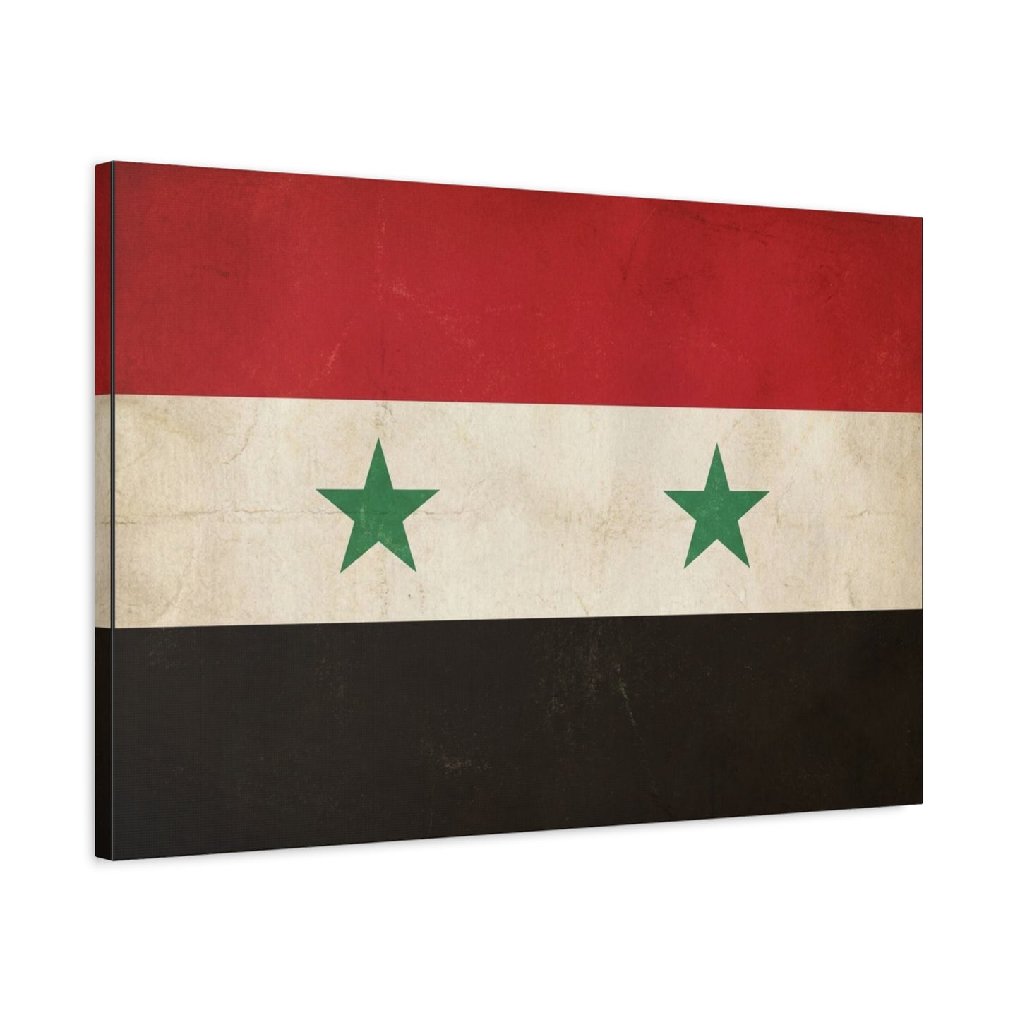 Syrian Flag Canvas Wall Art - Vintage Syria Flag Print, Distressed Patriotic Decor - Matte Canvas Wall Hanging - Living Room Home Decoration, Office Accent - Bedroom Home Decoration - Ready to Hang