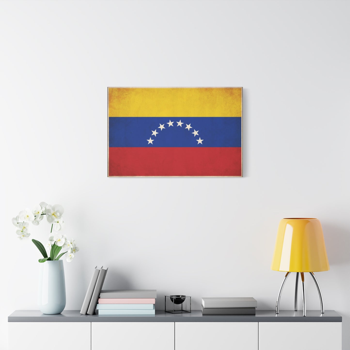 Venezuela Flag Canvas Wall Art - Vintage Venezuelan Pride Decor, Patriotic Country Banner Print - Textured Tricolor Design - Living Room Wall Decor, Office Art - Bedroom Home Decoration