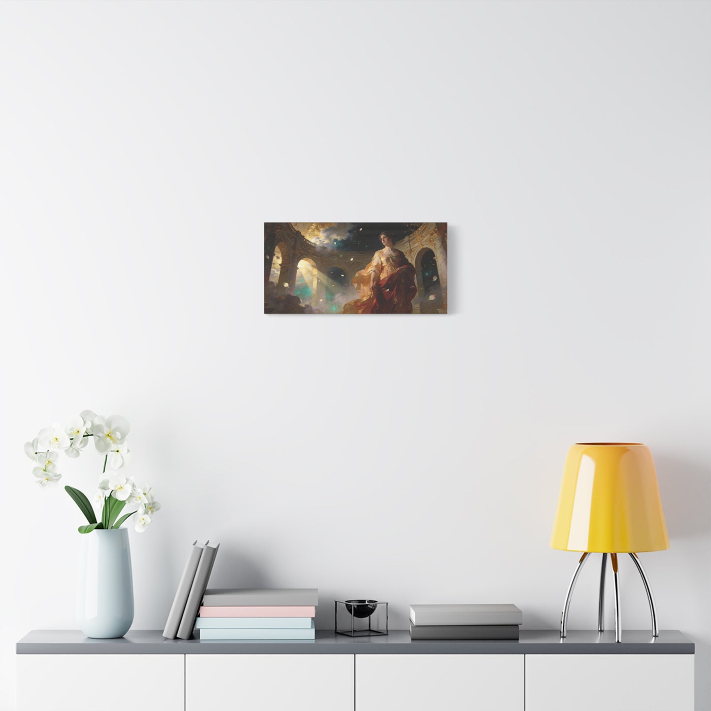 Ethereal Woman In Gilded Ruins Canvas Wall Art - Romantic Classical Painting, Golden Light, Cotton Art Print, Contemporary Style - Living Room Wall Decor, Bedroom Home Decoration - Ready to Hang