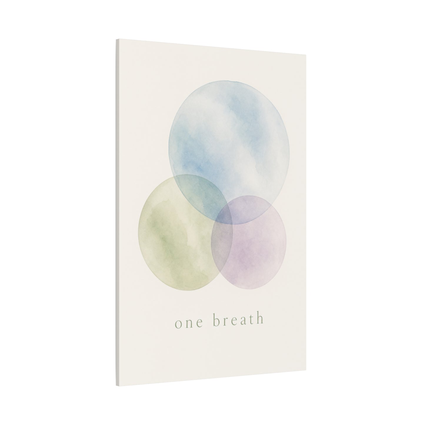"One Breath" Abstract Canvas Wall Art - Pastel Watercolor Circles, Minimalist Geometric Print - Calming Modern Decor, Bedroom Meditation Space, Living Room Home Decoration - Living Room Wall Decor