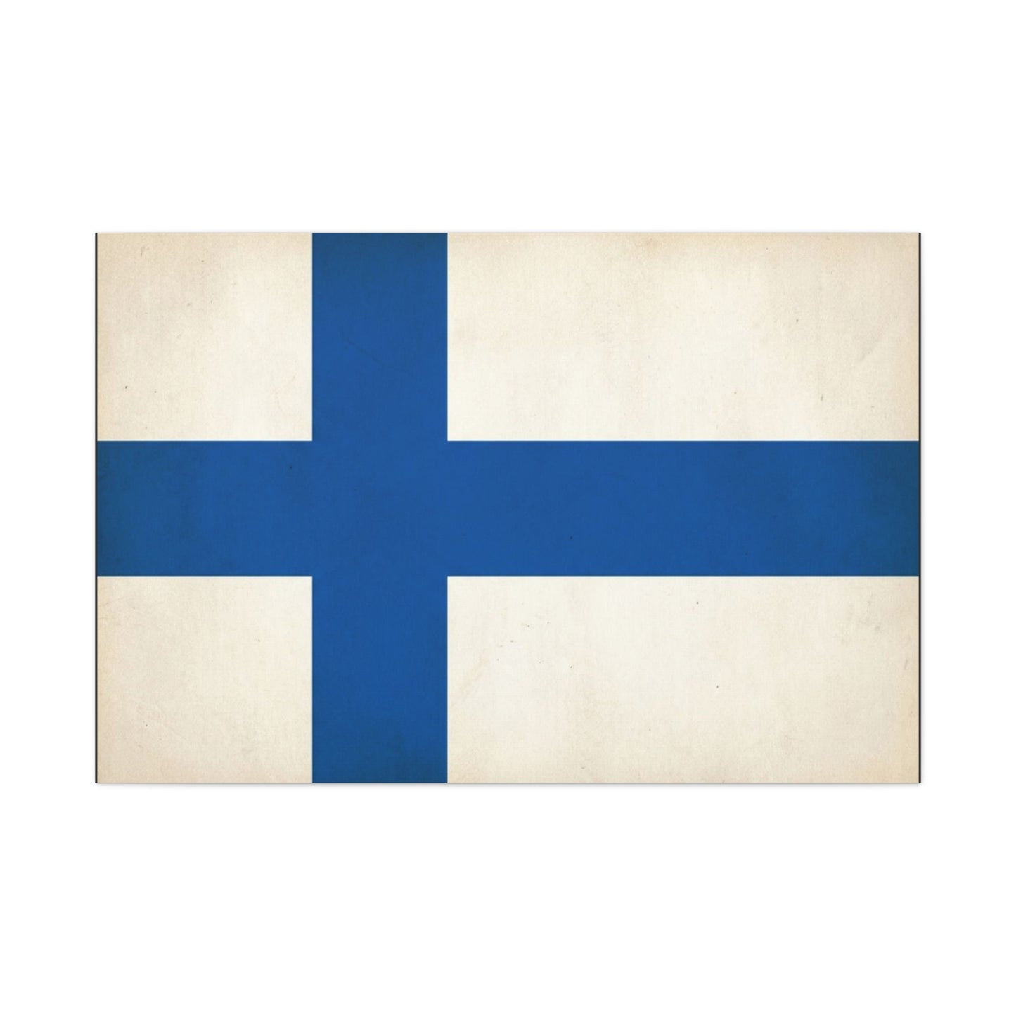Finland Flag Canvas Wall Art - Blue Nordic Cross Finnish Country Print - Vintage Minimalist Patriotic Decor - Living Room Wall Decor, Bedroom Home Decoration, Office Art - Bedroom Home Decoration