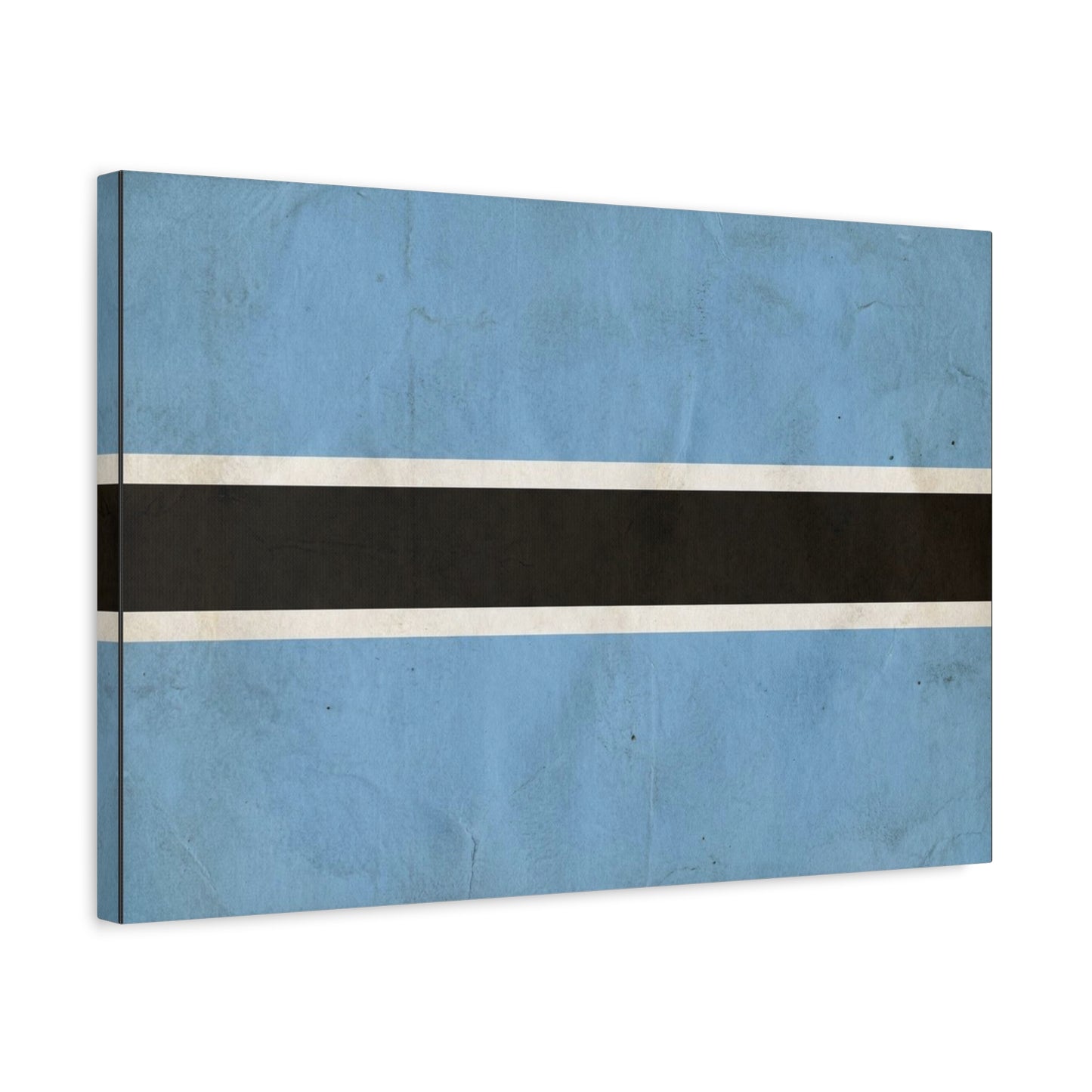 Botswana Flag Canvas Wall Art - Blue Black White Stripe National Print - Minimalist Patriotic Decor, Contemporary Wall Hanging, Living Room Home Decoration - Bedroom Home Decoration - Ready to Hang
