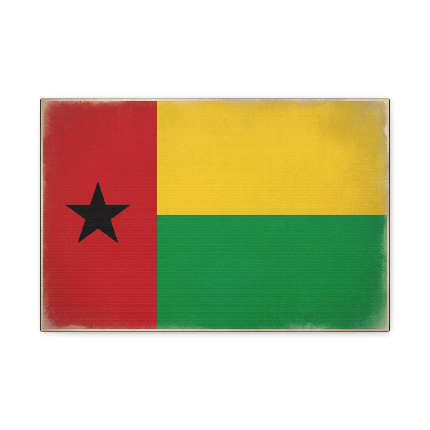 Guinea-Bissau Flag Canvas Wall Art - Vintage National Flag Print, Patriotic Heritage Decor - Matte Canvas Wall Hanging - Living Room Home Decoration - Bedroom Home Decoration - Modern Farmhouse Style