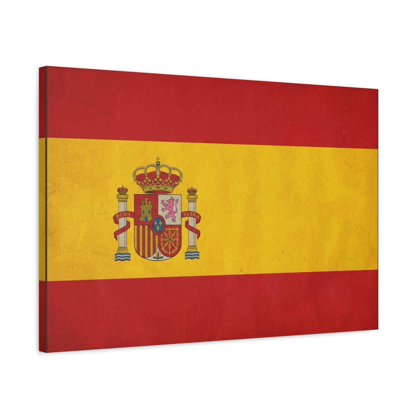 Spain Flag Canvas Wall Art - Spanish Coat Of Arms Print, Vintage Patriotic Decor - Textured Cotton Look, Traditional Style - Living Room Home Decoration - Living Room Wall Decor - Ready to Hang