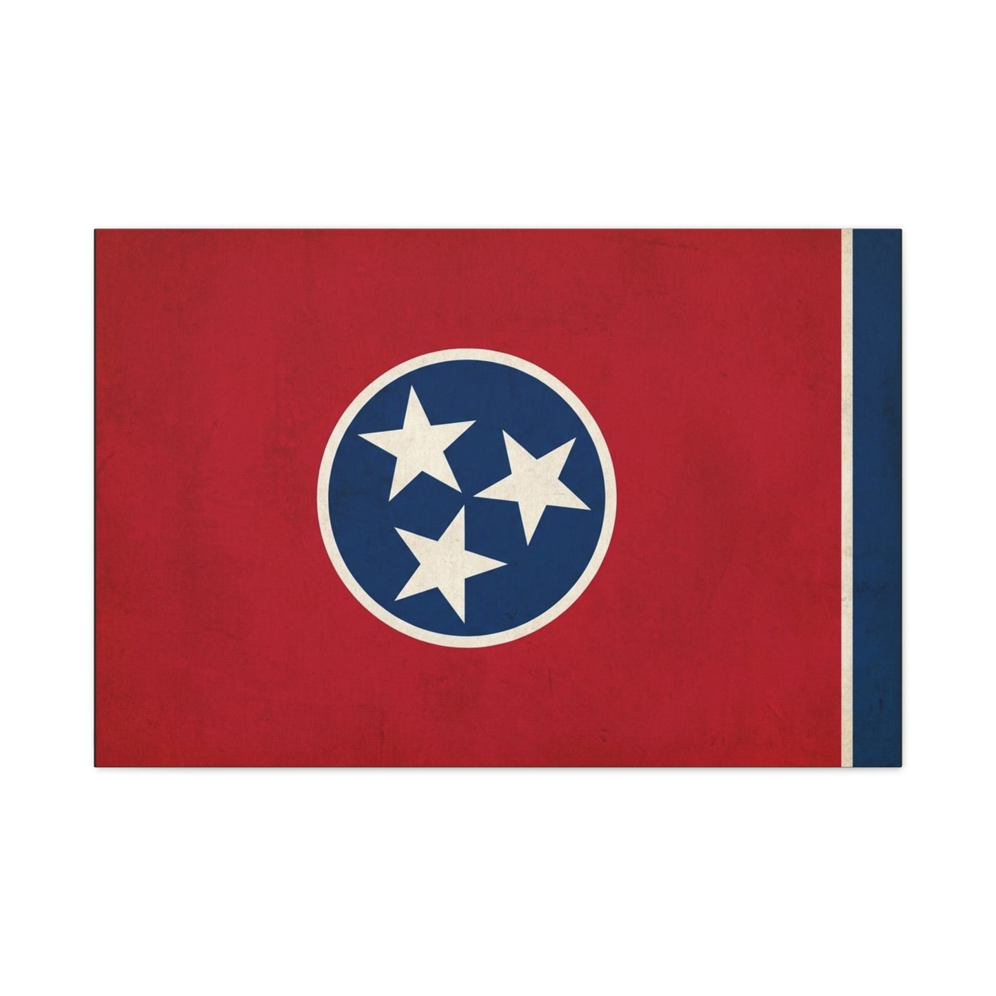Tennessee State Flag Canvas Wall Art - Vintage Red Blue Tri Star Print - Patriotic Rustic Decor - Living Room Wall Decor, Office Accent - Bedroom Home Decoration - Bedroom Home Decoration