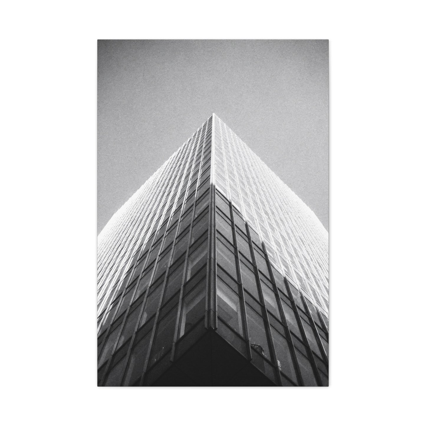 Black And White Skyscraper Canvas Wall Art - Modern Architectural Art Print, Minimalist Cityscape Decor, Contemporary Office Wall Art, Lobby Accent, Living Room Decoration - Ready to Hang