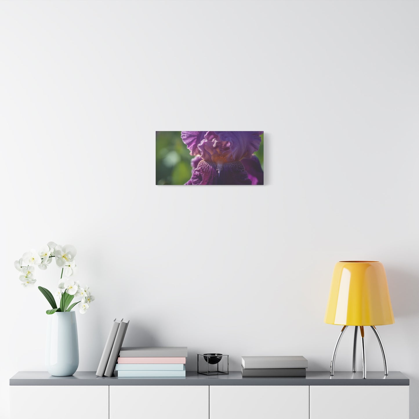 Purple Iris Canvas Wall Art - Floral Macro Art Print, Botanical Canvas Print - Soft Matte Cotton Detail, Contemporary Style - Bedroom Wall Decor, Living Room Home Accent - Bedroom Home Decoration