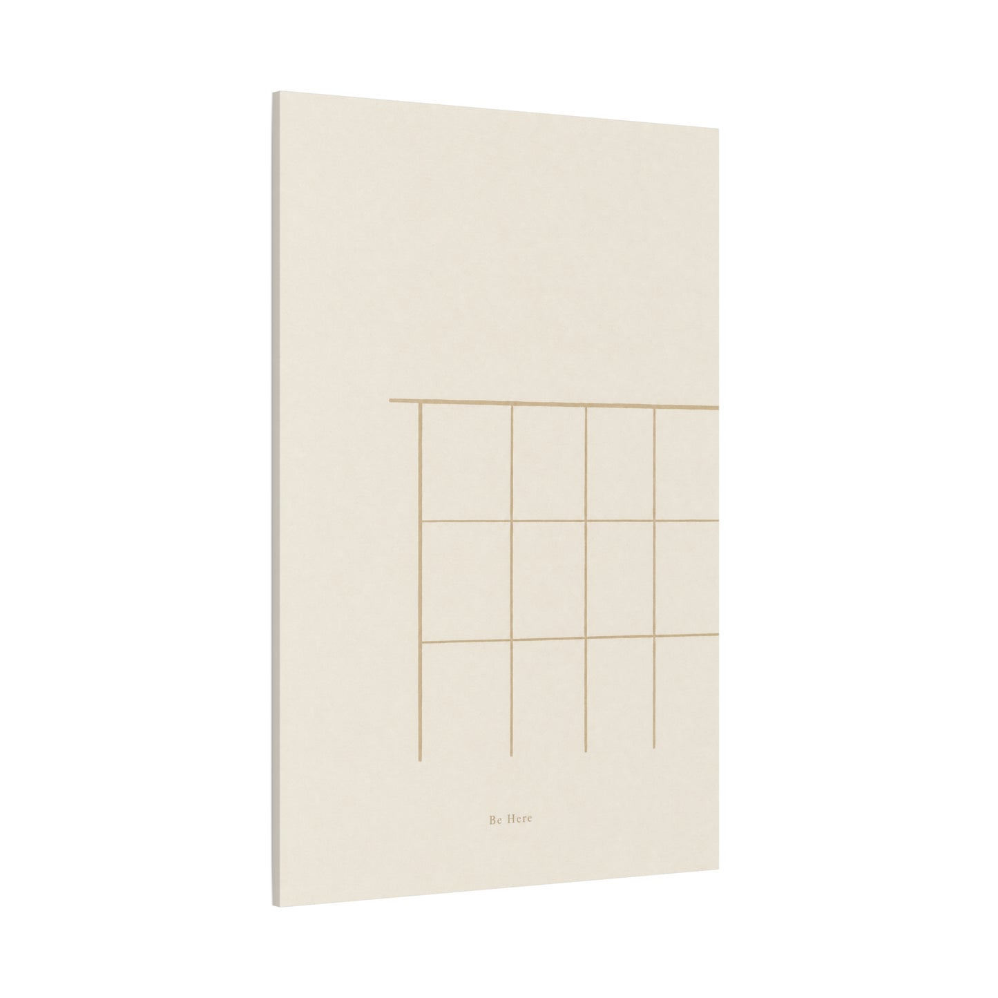 "Be Here" Minimalist Line Canvas Wall Art - Neutral Geometric Abstract Print, Japandi Modern Home Decor - Calm Bedroom Decoration, Living Room Accent, Meditation Space Artwork - Living Room Wall Decor