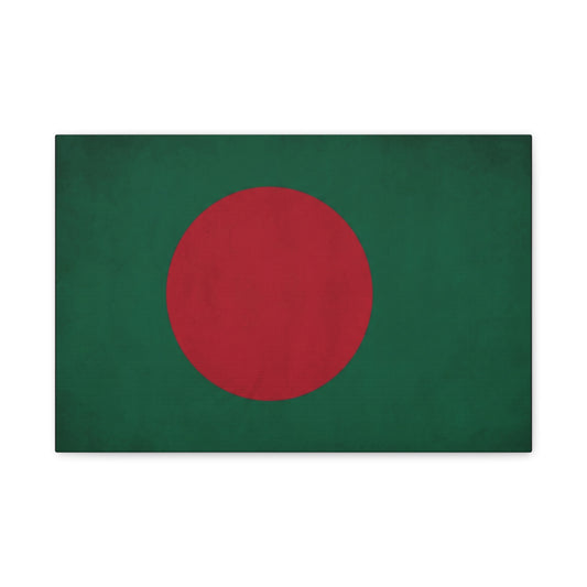 Bangladesh Flag Canvas Wall Art - Red Circle On Green National Flag Print - Minimalist Patriotic Decor - Living Room Wall Decor, Bedroom Home Decoration, Office Art - Bedroom Home Decoration