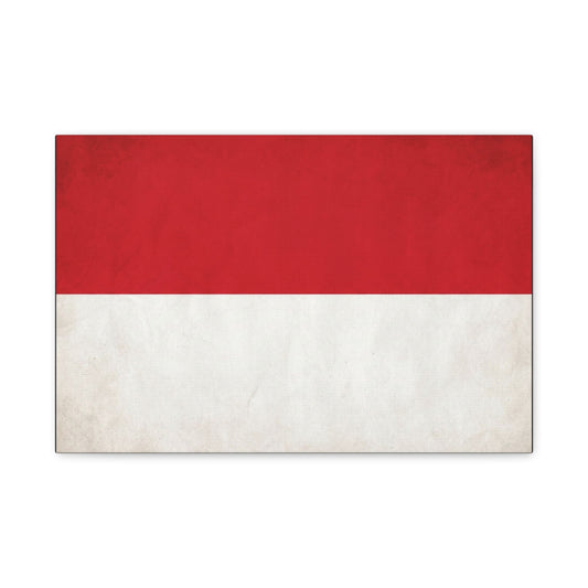 Indonesia Flag Canvas Wall Art - Red And White National Banner Print, Minimalist Patriotic Decor - Modern Cotton Canvas Style - Living Room Wall Decor - Bedroom Home Decoration - Cozy Reading Nook Art