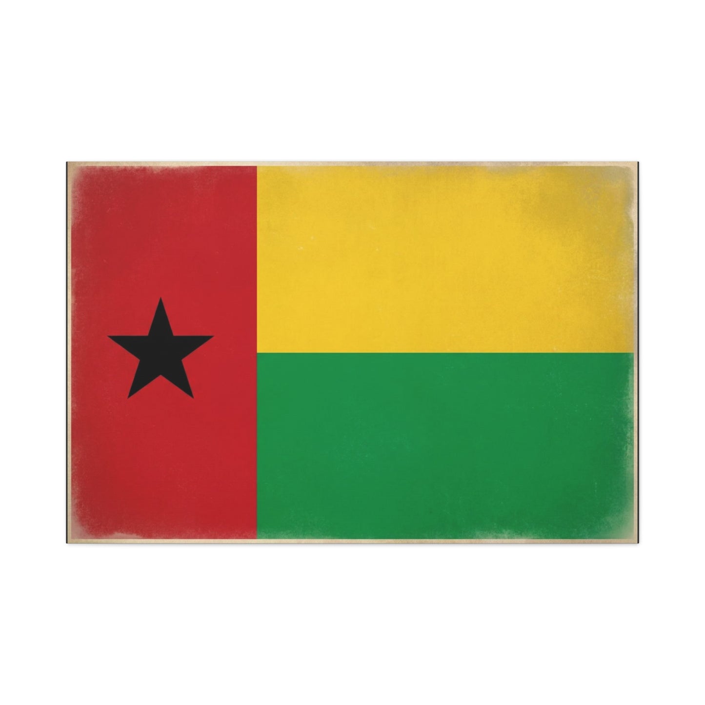 Guinea-Bissau Flag Canvas Wall Art - Vintage National Flag Print, Patriotic Heritage Decor - Matte Canvas Wall Hanging - Living Room Home Decoration - Bedroom Home Decoration - Modern Farmhouse Style