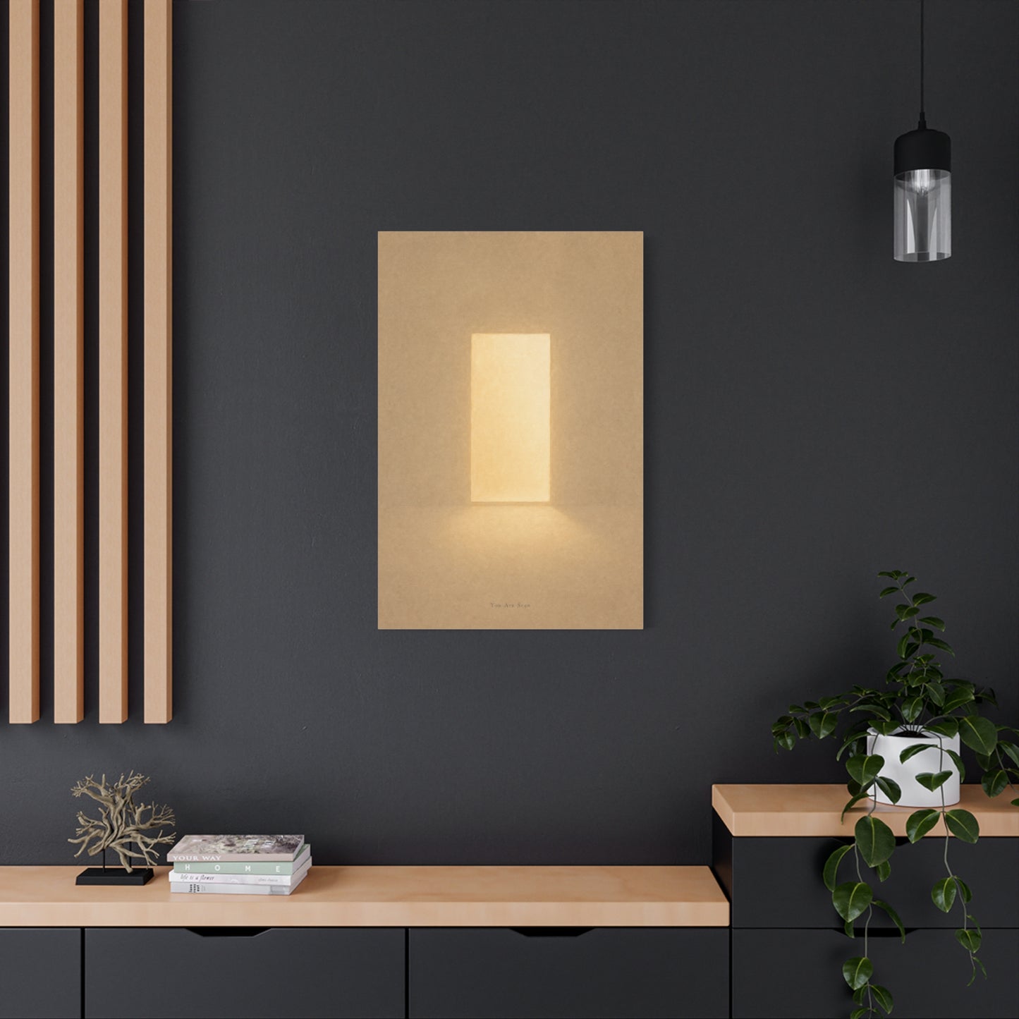 "You Are Seen" Minimalist Canvas Wall Art - Abstract Light Doorway Print, Neutral Beige Modern Home Decor - Contemporary Bedroom Wall Decor, Meditation Space Accent - Ready to Hang - Ready to Hang