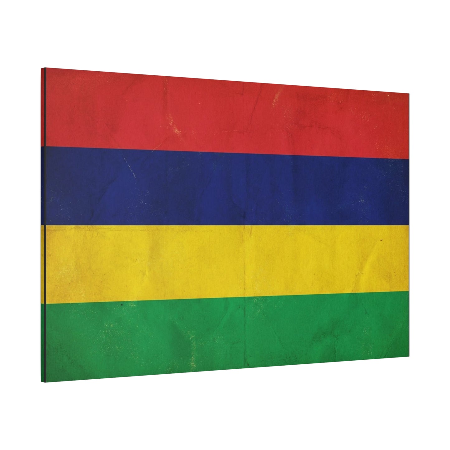 Mauritius Flag Canvas Wall Art - Vintage Country Pride Decor, Colorful Tricolor Banner Print - Traditional Style, Living Room Wall Decor, Bedroom Home Decoration - Ready to Hang - Ready to Hang