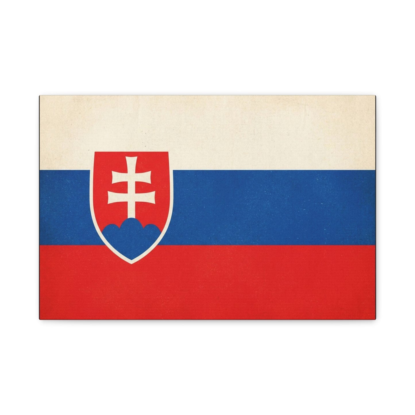 Slovakia Flag Canvas Wall Art - Vintage Slovak Republic Banner Print, Patriotic Heritage Decor - Minimalist National Color Design - Living Room Wall Decor - Bedroom Home Decoration - Ready to Hang