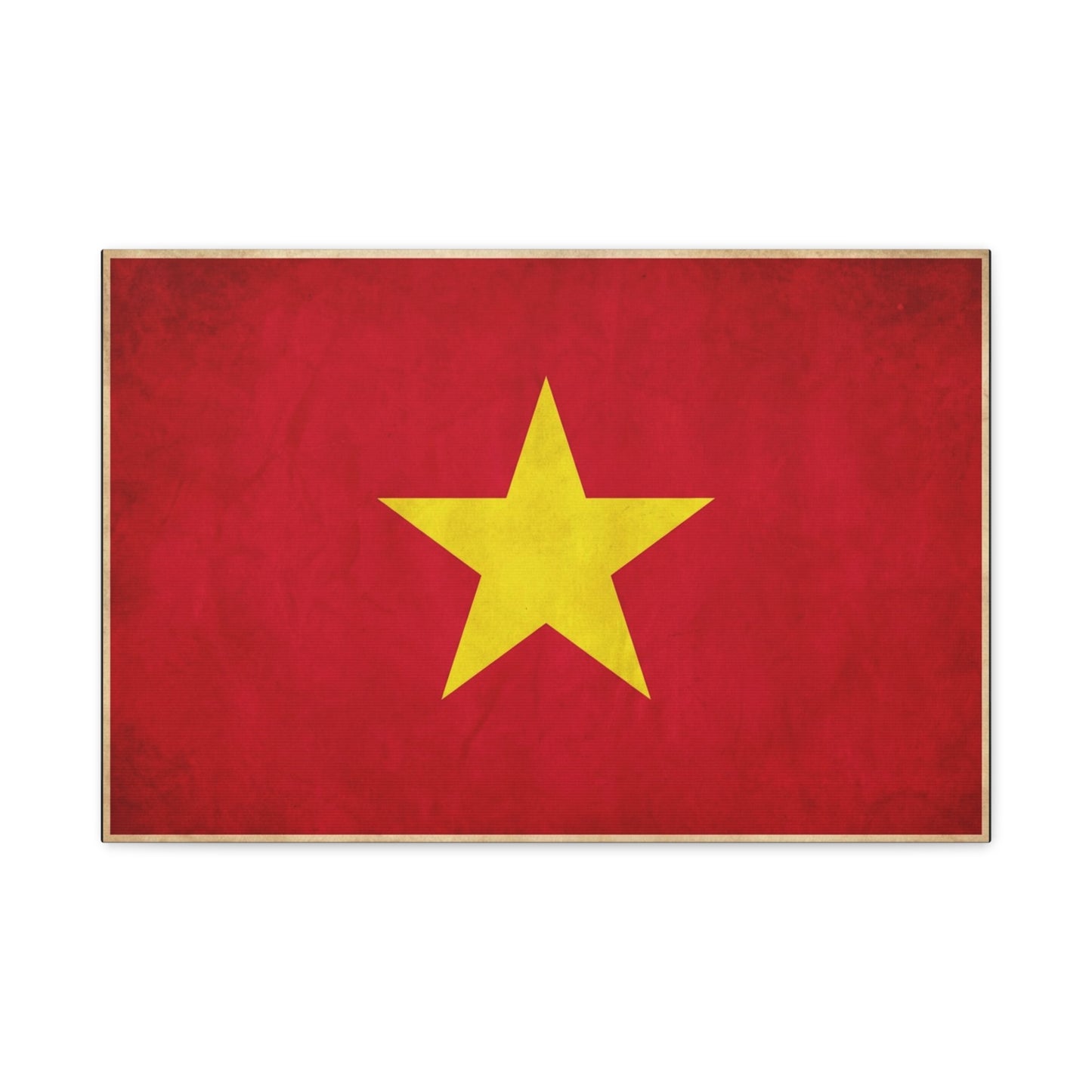 Vietnam Flag Canvas Wall Art - Red Field With Yellow Star Country Pride Decor - Vintage Style Cotton Print - Living Room Wall Decor, Bedroom Home Decoration, Office Art - Bedroom Home Decoration