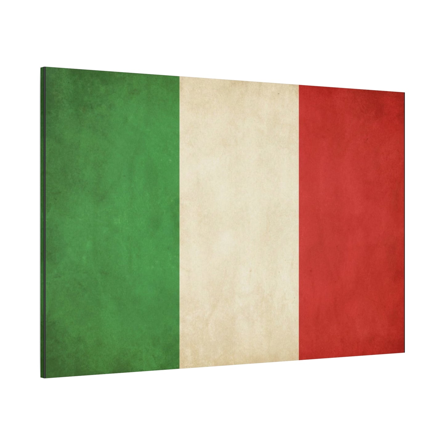 Italian Flag Canvas Wall Art - Vintage Tricolor National Prints, Rustic Textured Artwork - Matte Cotton Decor - Living Room Wall Decor, Office Art, Dorm Accent For Heritage Lovers - Ready to Hang
