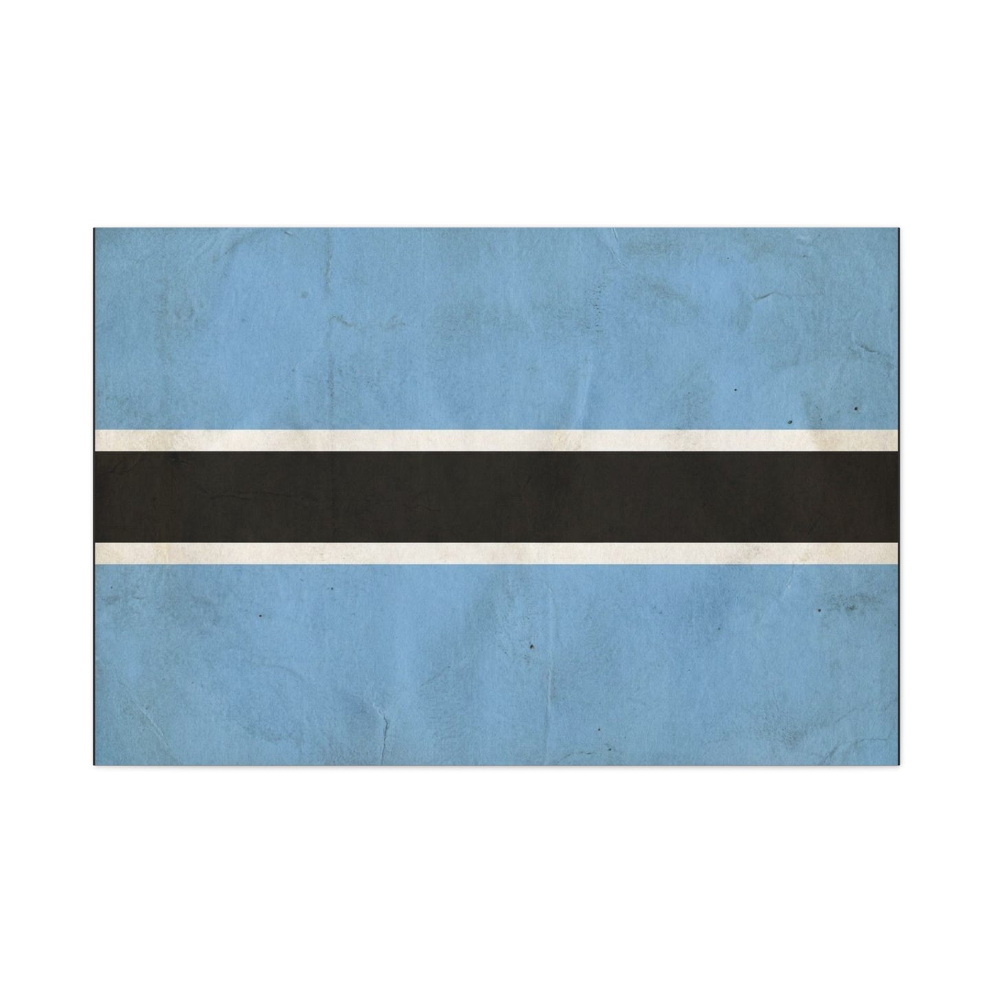 Botswana Flag Canvas Wall Art - Blue Black White Stripe National Print - Minimalist Patriotic Decor, Contemporary Wall Hanging, Living Room Home Decoration - Bedroom Home Decoration - Ready to Hang