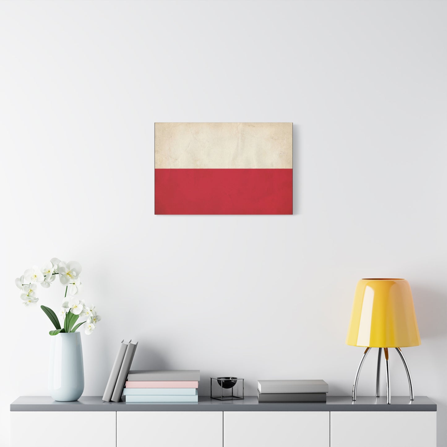 Poland Flag Canvas Wall Art - Vintage Red And White Polish Banner Print - Minimalist Patriotic Decor - Living Room Wall Decor, Bedroom Home Decoration - Bedroom Home Decoration - Cozy Reading Nook Art