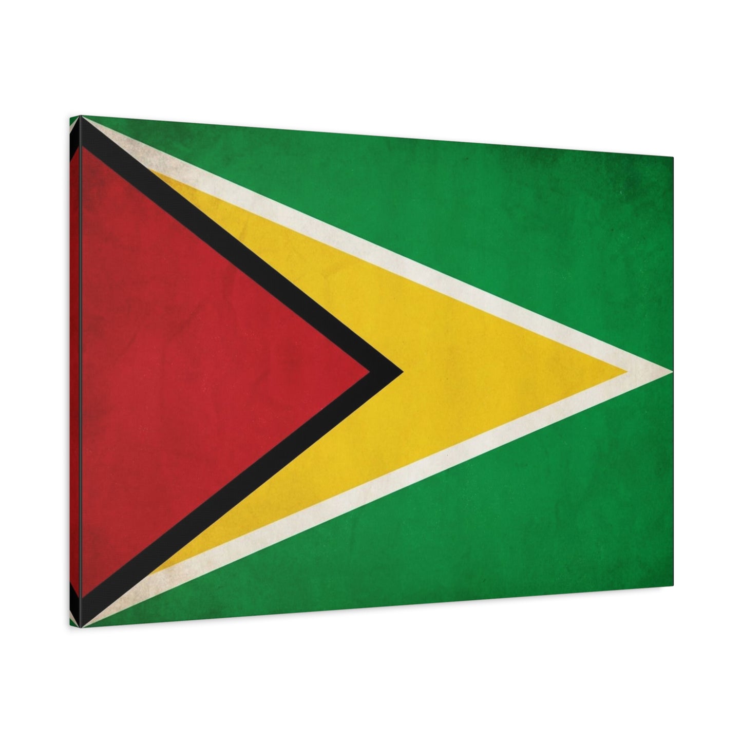Guyana Flag Canvas Wall Art - South America National Flag Print, Green Red Yellow Black White - Vintage Patriotic Style - Living Room Decor, Office Wall Hanging - Modern Farmhouse Style