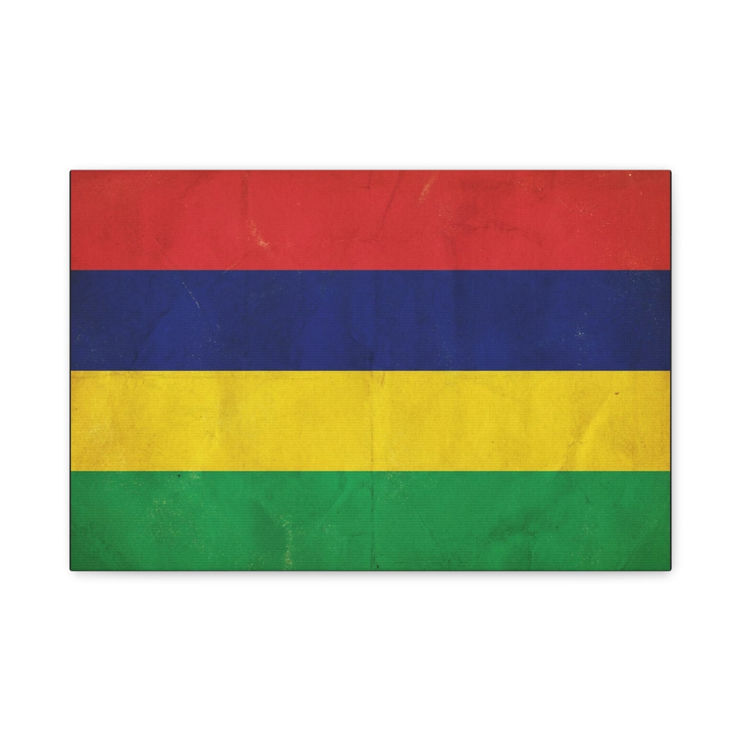 Mauritius Flag Canvas Wall Art - Vintage Country Pride Decor, Colorful Tricolor Banner Print - Traditional Style, Living Room Wall Decor, Bedroom Home Decoration - Ready to Hang - Ready to Hang