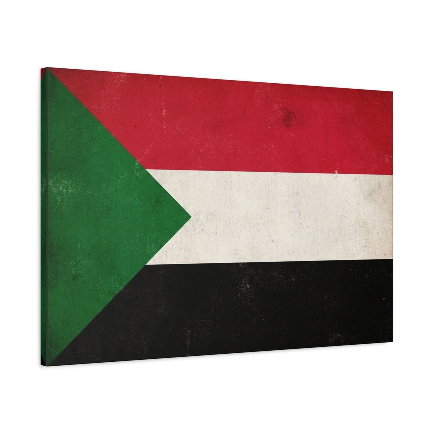 Sudan Flag Canvas Wall Art - Vintage National Flag Print, Distressed Patriotic Decor - Minimalist Graphic Cotton Canvas - Living Room Wall Decor, Office Art - Bedroom Home Decoration - Ready to Hang