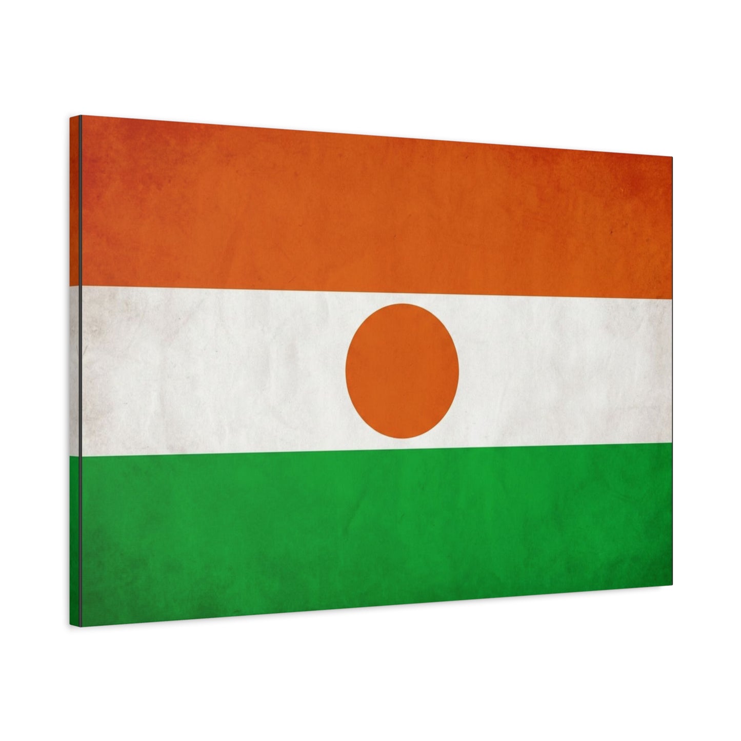 Niger Flag Canvas Wall Art - Orange White Green Tricolor With Central Sun Disc - Minimalist Patriotic Print - Living Room Wall Decor