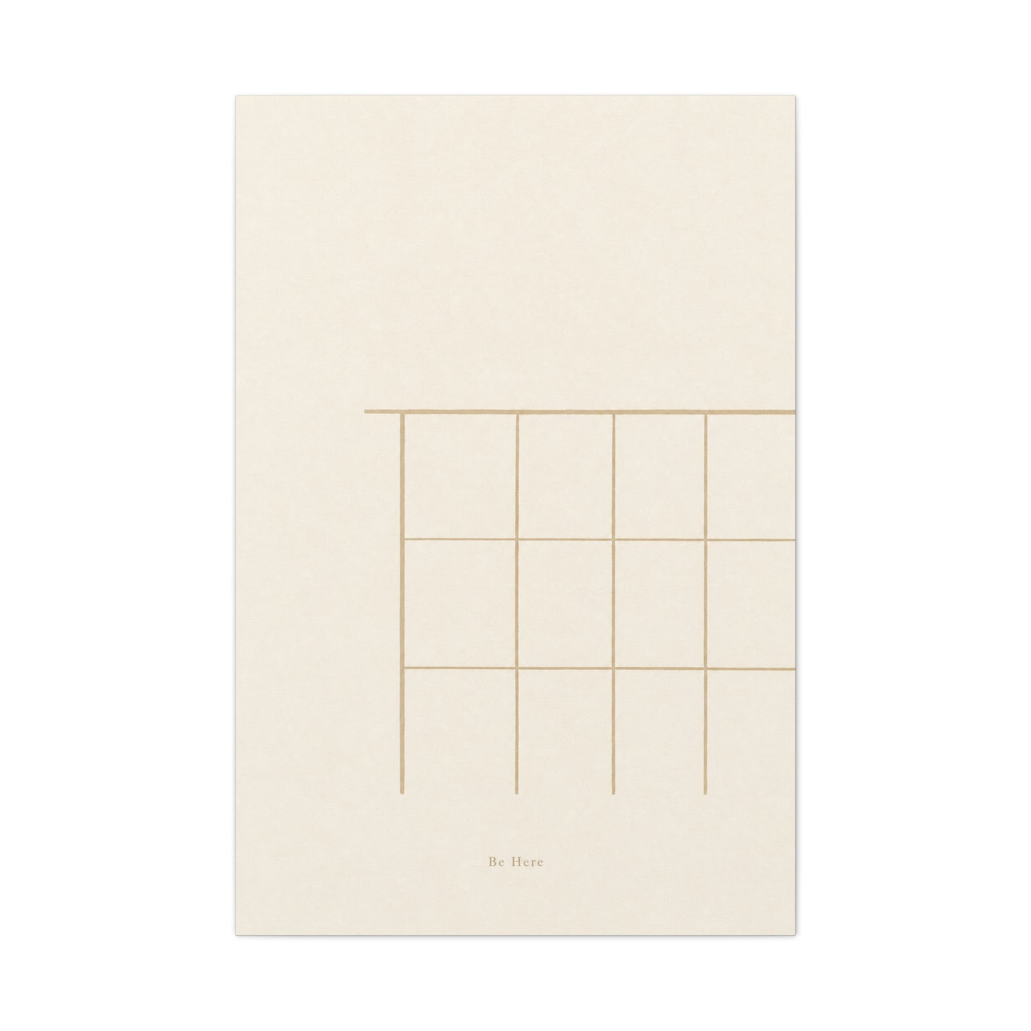 "Be Here" Minimalist Line Canvas Wall Art - Neutral Geometric Abstract Print, Japandi Modern Home Decor - Calm Bedroom Decoration, Living Room Accent, Meditation Space Artwork - Living Room Wall Decor