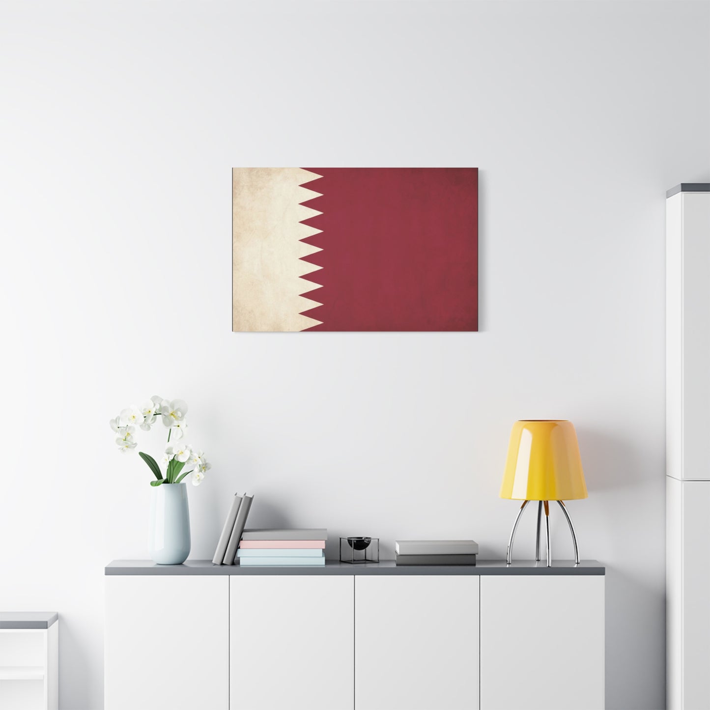 Bahrain Flag Canvas Wall Art - Vintage Red And White National Banner Print - Patriotic Minimalist Decor - Living Room Wall Decor, Office Art - Bedroom Home Decoration - Bedroom Home Decoration