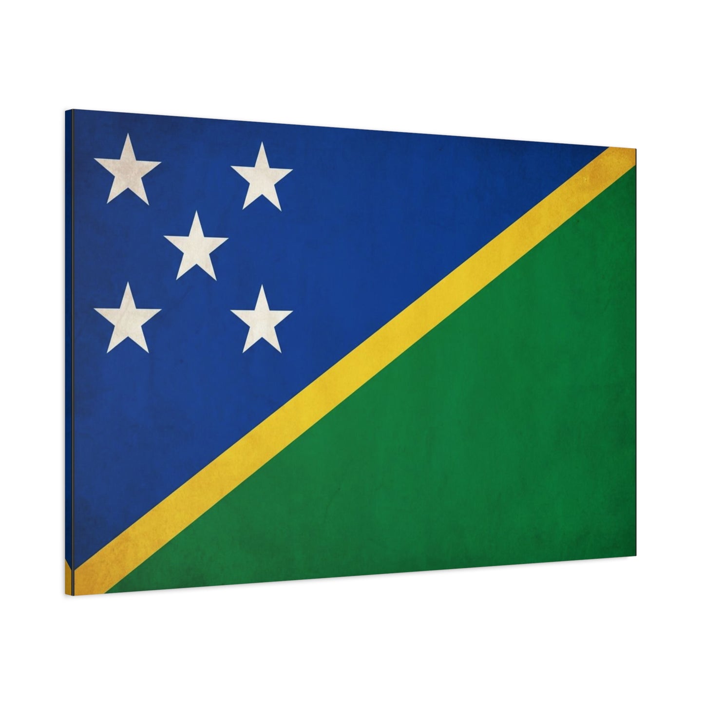 Solomon Islands Flag Canvas Wall Art - Blue Green Yellow National Banner Print - Tropical Island Pride Decor, Cultural Heritage Artwork, Living Room Wall Decor - Ready to Hang - Modern Farmhouse Style