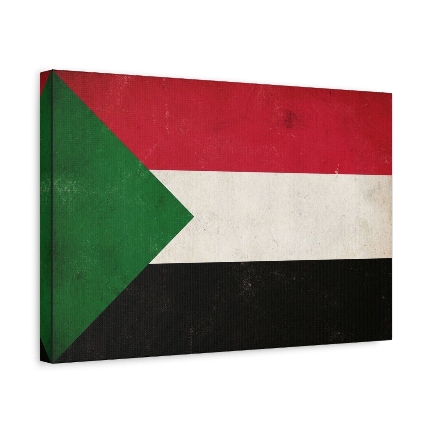 Sudan Flag Canvas Wall Art - Vintage National Flag Print, Distressed Patriotic Decor - Minimalist Graphic Cotton Canvas - Living Room Wall Decor, Office Art - Bedroom Home Decoration - Ready to Hang