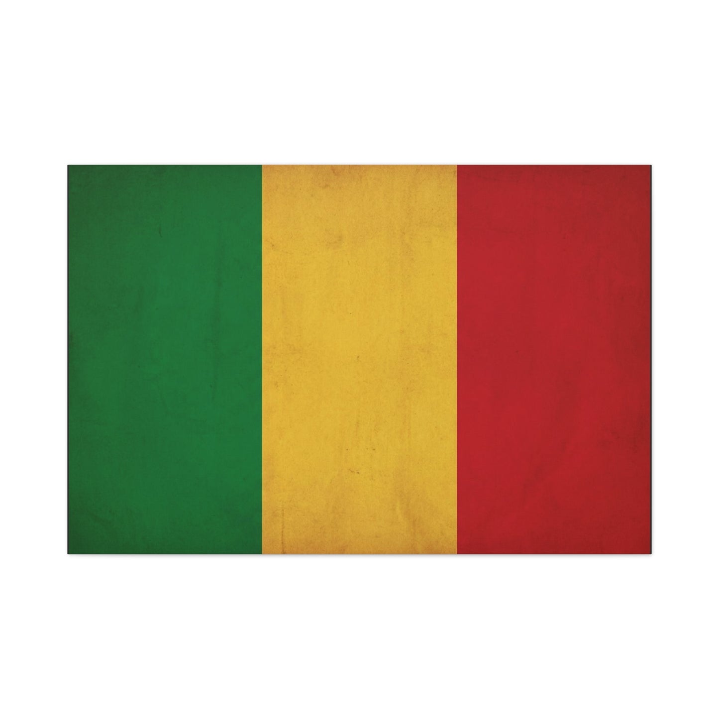 Mali Flag Canvas Wall Art - Green Yellow Red Tricolor National Flag Print - Vintage Textured Cotton Look - Pan African Style, Living Room Wall Decor, Bedroom Home Decoration - Bedroom Home Decoration