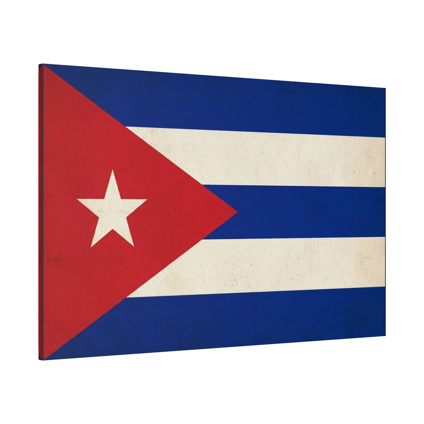 Cuban Flag Canvas Wall Art - Vintage Cuba Flag Print, Patriotic Heritage Decor - Distressed Cotton Canvas - Traditional Style For Living Room, Office Wall Decor - Bedroom Home Decoration