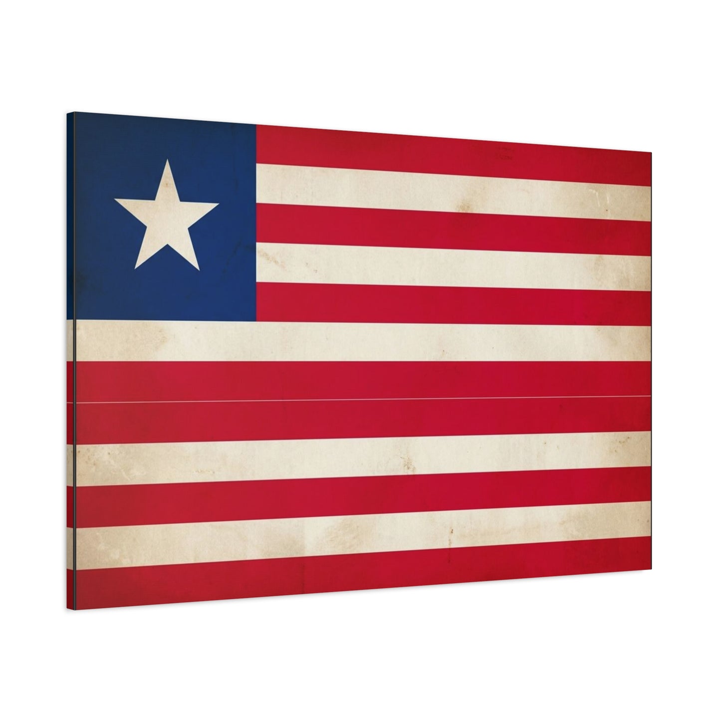 Liberia Flag Canvas Wall Art - Vintage Patriotic Print, Distressed Red White Blue Banner - Matte Cotton Artwork - Living Room Wall Decor, Office Art, Study Room Accent Style - Bedroom Home Decoration