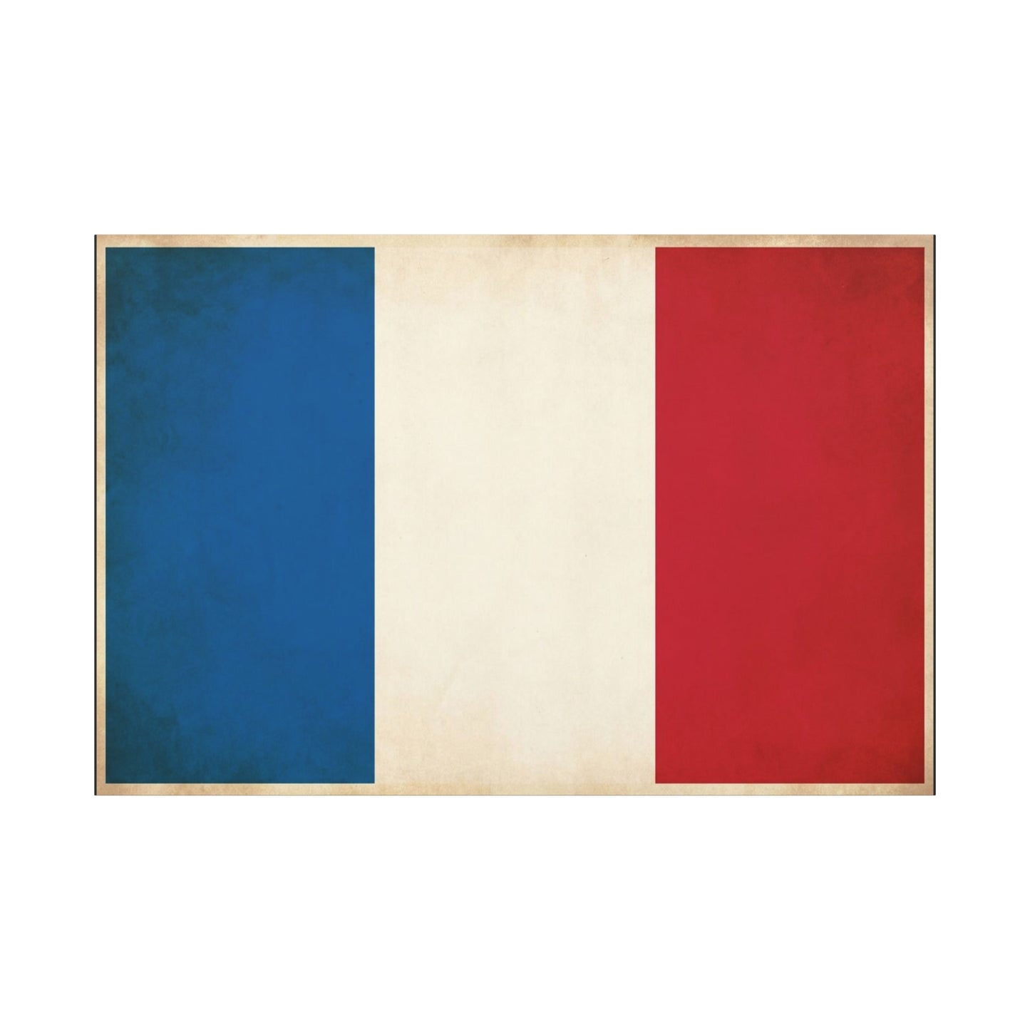 French Flag Canvas Wall Art - Vintage Tricolor France Print, Patriotic Minimalist Decor - Matte Cotton Look - Living Room Wall Decor, Office Accent - Bedroom Home Decoration - Bedroom Home Decoration