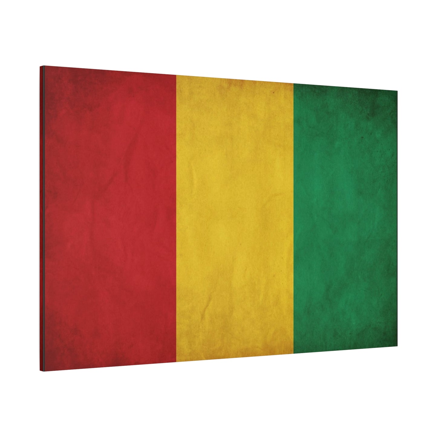 Guinea Flag Canvas Wall Art - Red Yellow Green Tricolor National Print - Vintage Textured Cotton Look - Pan African Style - Living Room Wall Decor - Bedroom Home Decoration - Bedroom Home Decoration