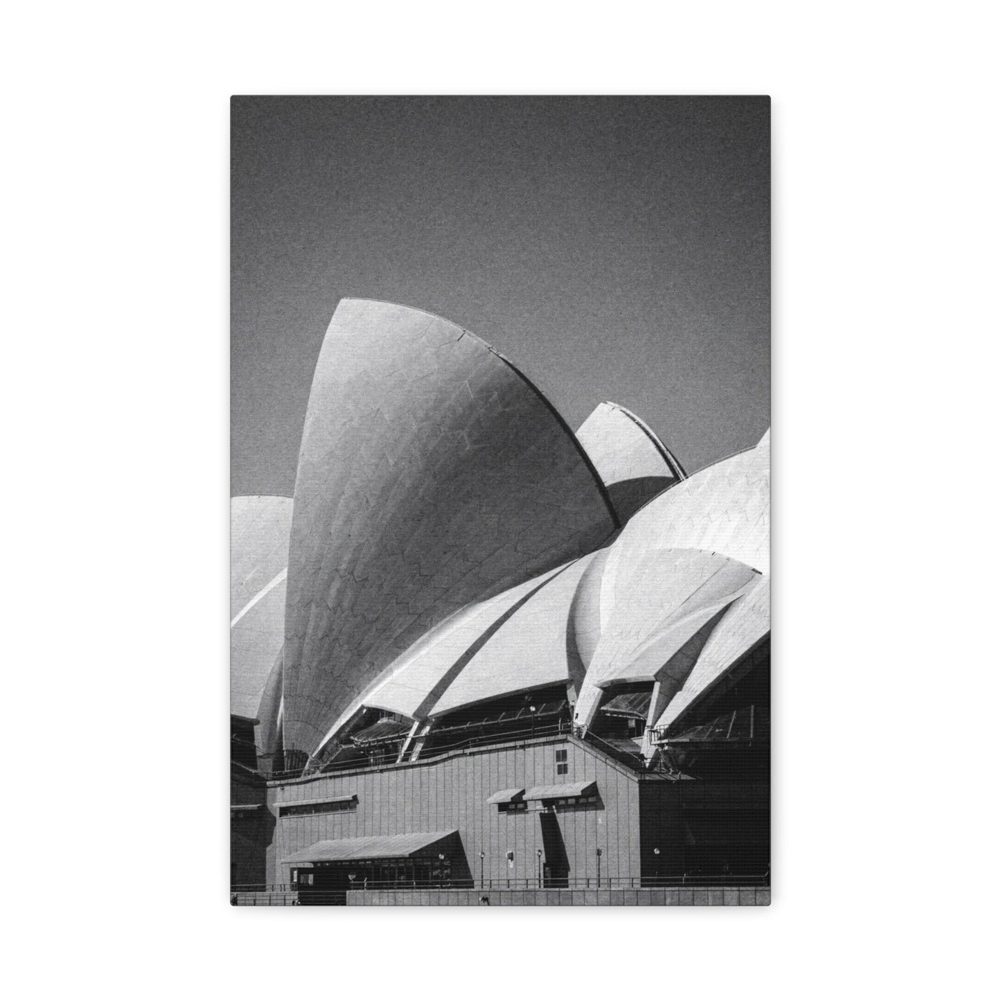 Sydney Opera House Canvas Wall Art - Black And White Architectural Art Print - Modern Minimalist Cityscape Decor - Contemporary Living Room Wall Decor, Office Art - Bedroom Home Decoration