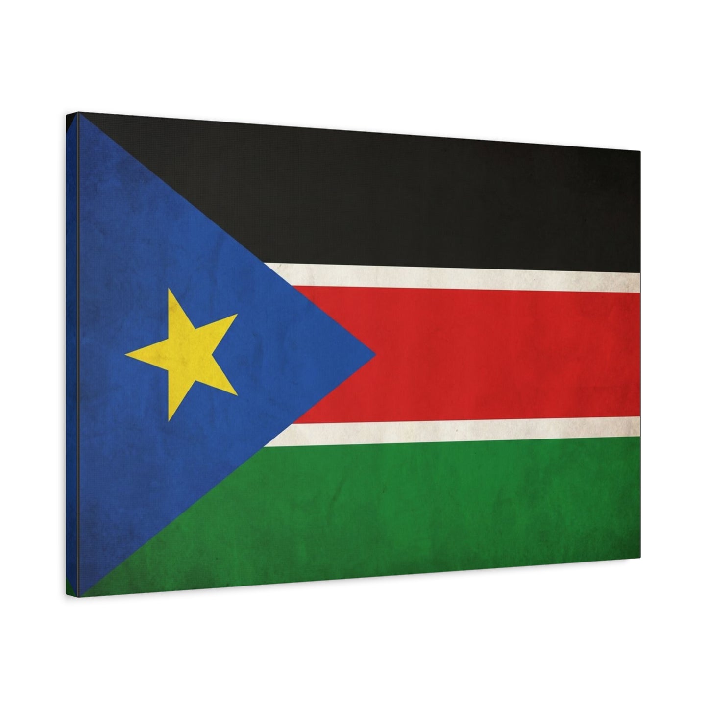South Sudan Flag Canvas Wall Art - South Sudan Pride Decor, Vintage National Banner Print - Colorful Patriotic Artwork - Living Room Wall Decor, Office Art - Bedroom Home Decoration - Ready to Hang