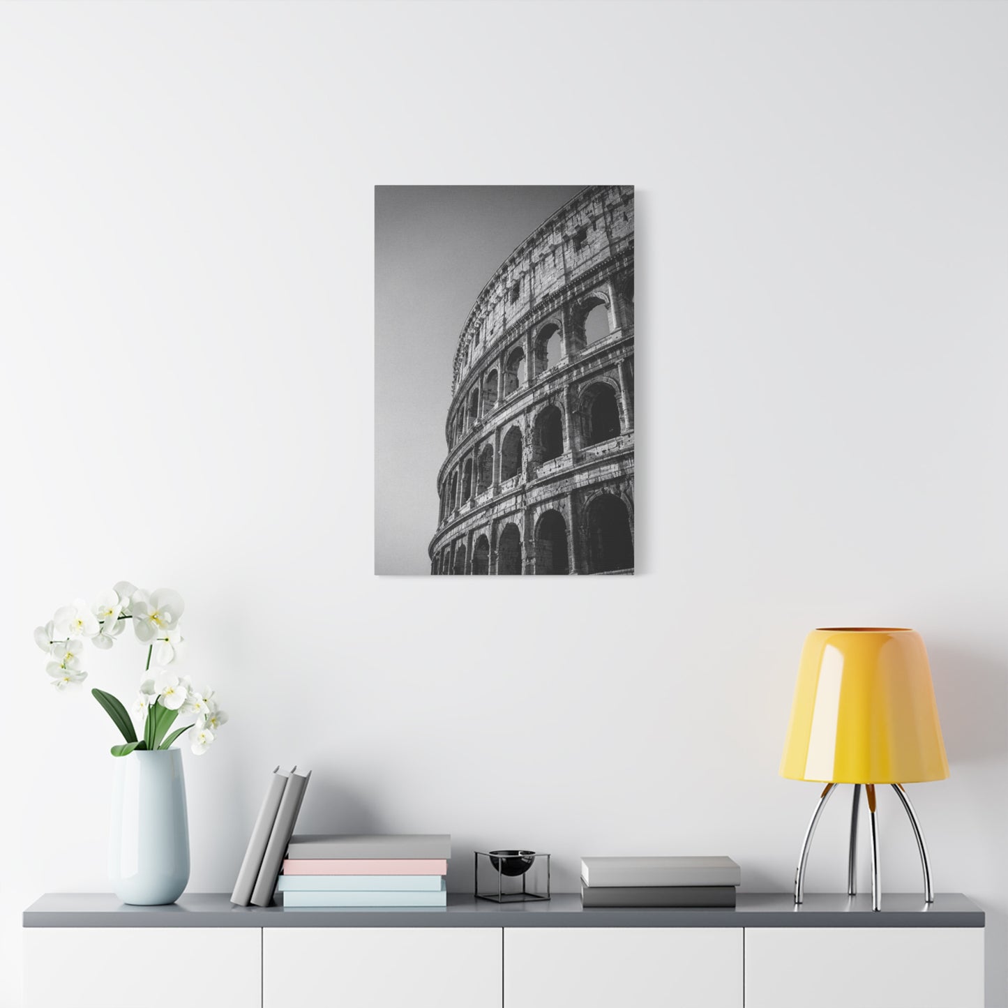 Rome Colosseum Canvas Wall Art - Black And White Architectural Art Print - Vintage Monochrome Cityscape Decor - Contemporary Living Room Wall Decor, Office Art Accent - Bedroom Home Decoration