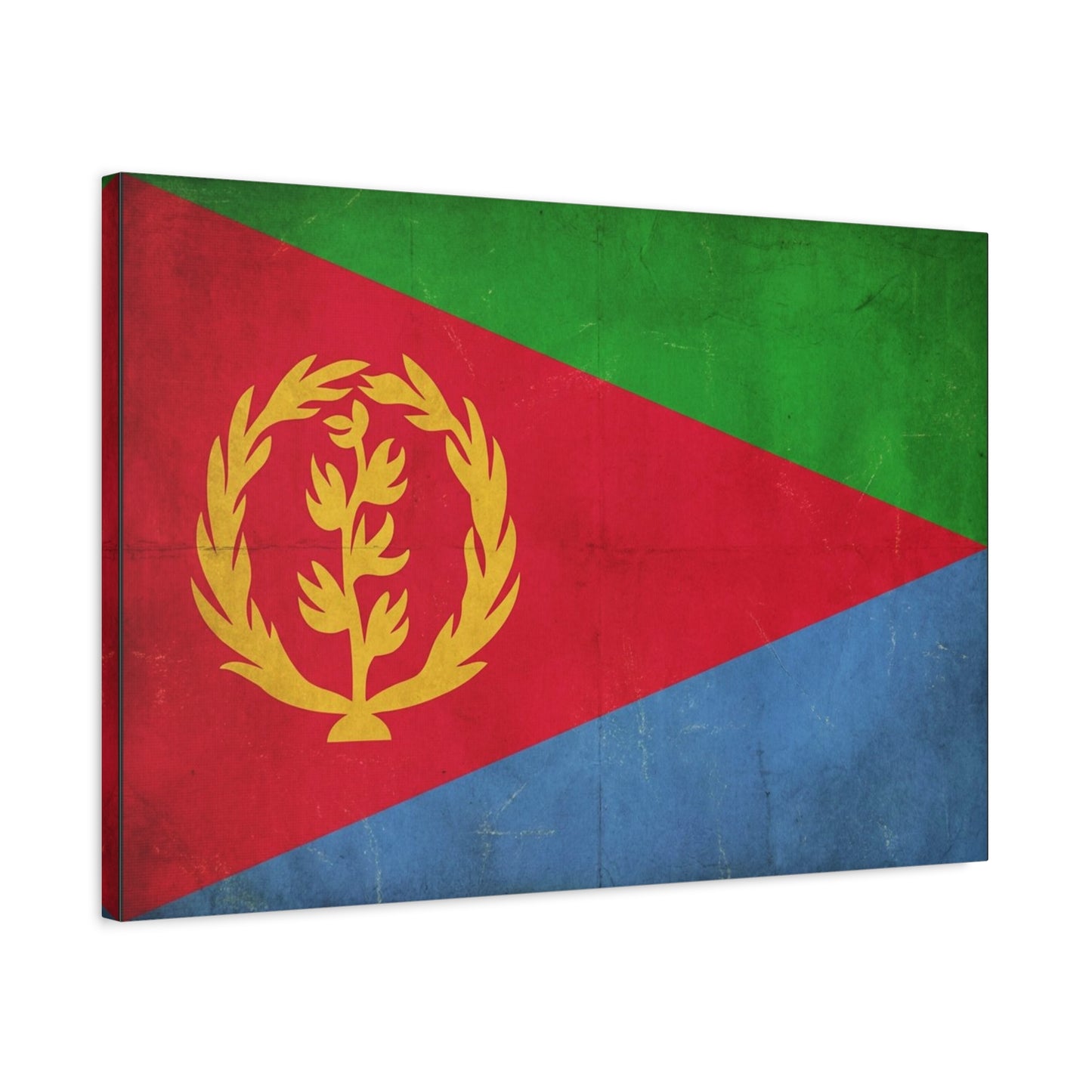 Eritrea Flag Canvas Wall Art - Vintage Eritrean National Flag Print, Distressed Patriotic Country Decor - Colorful Typography Style - Living Room Wall Decor - Ready to Hang - Bedroom Home Decoration