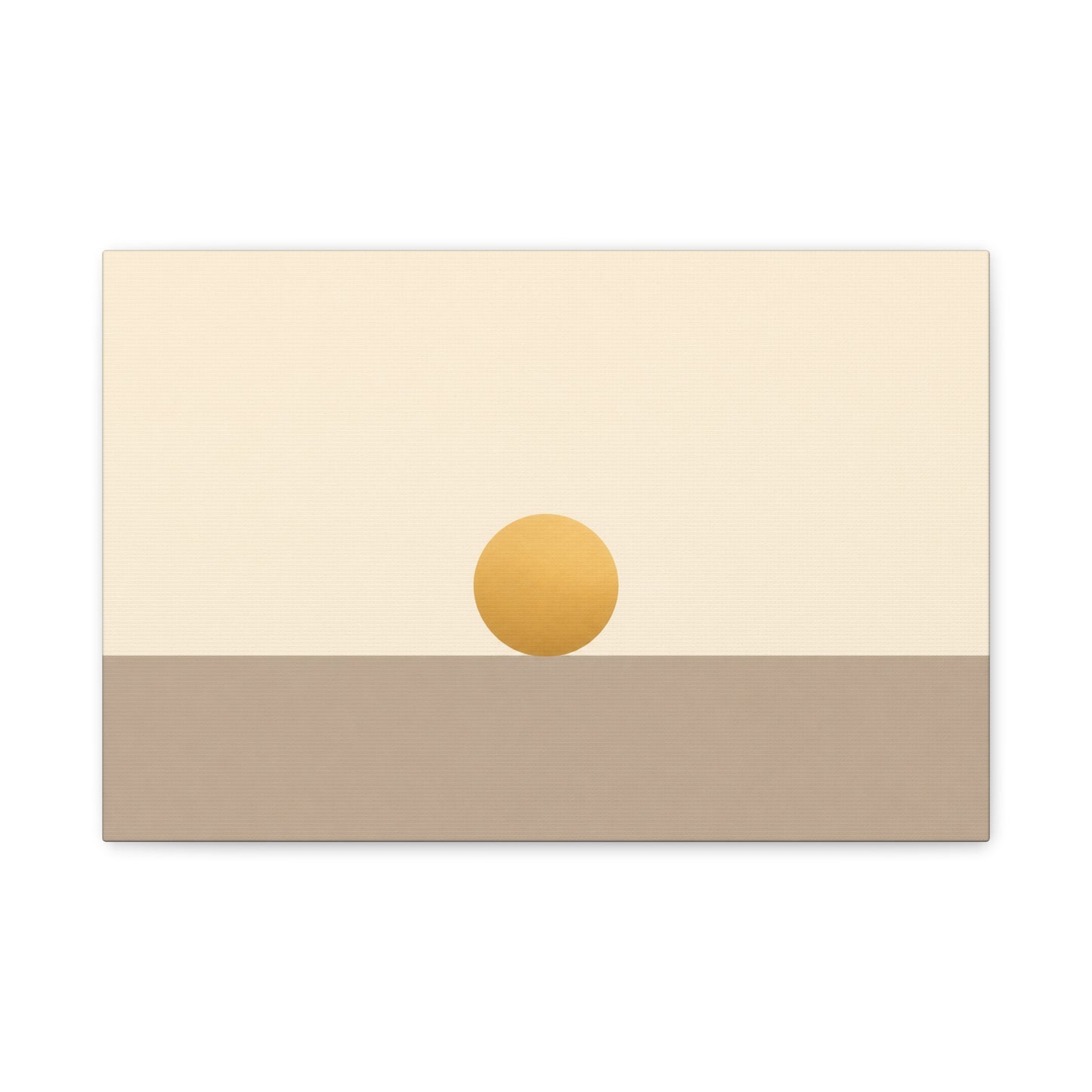 Minimalist Sun Horizon Canvas Wall Art - Abstract Geometric Desert Landscape Print - Neutral Beige And Gold - Contemporary Living Room Decor, Bedroom Home Decoration, Office Accent - Office Wall Art