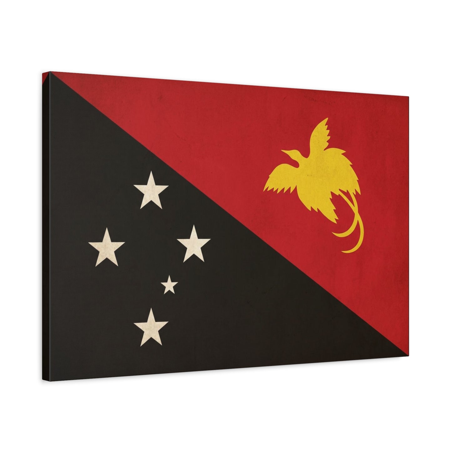 Papua New Guinea Flag Canvas Wall Art - Red Black Bird Of Paradise Southern Cross Print - Vintage National Pride Decor - Living Room Wall Decor - Bedroom Home Decoration - Bedroom Home Decoration