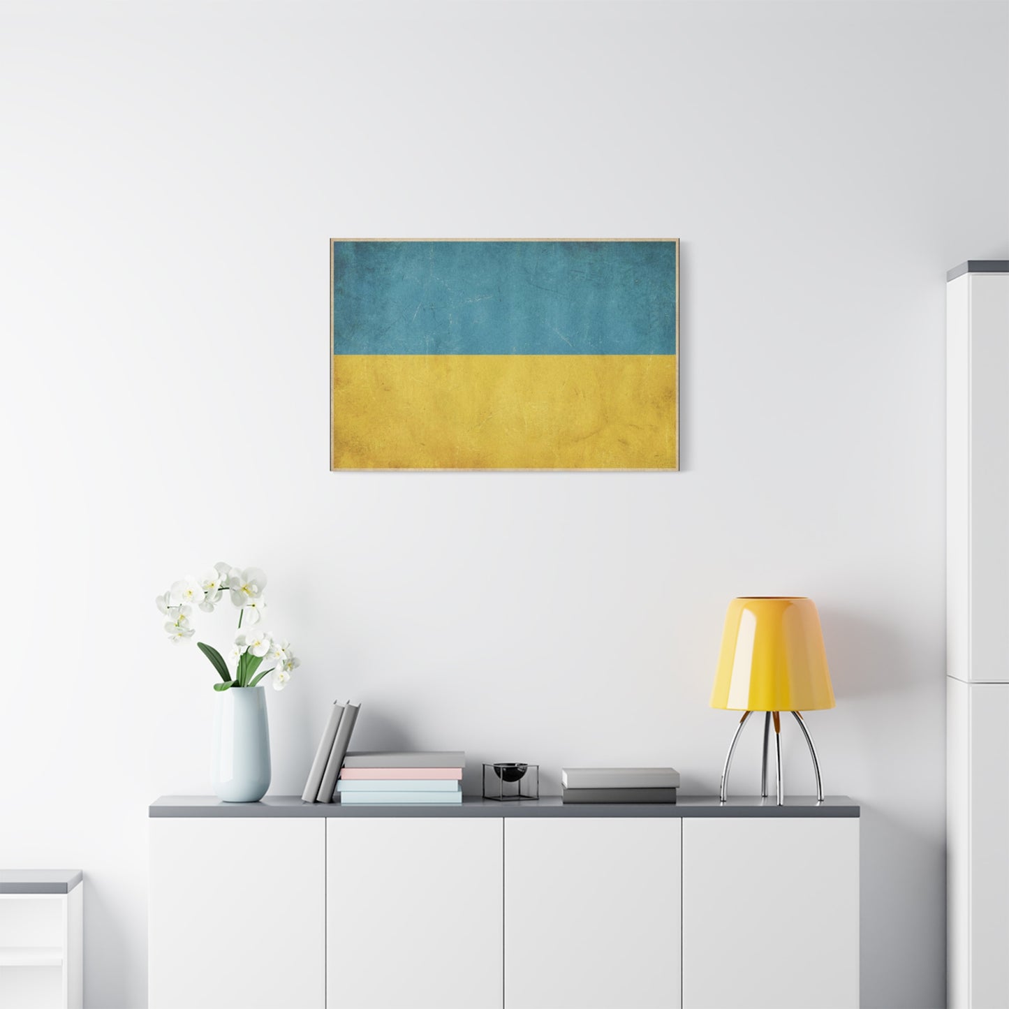 Ukraine Flag Canvas Wall Art - Blue And Yellow Distressed Country Print - Vintage Patriotic Decor, Matte Canvas Print - Living Room Wall Decor, Office Art - Bedroom Home Decoration - Ready to Hang