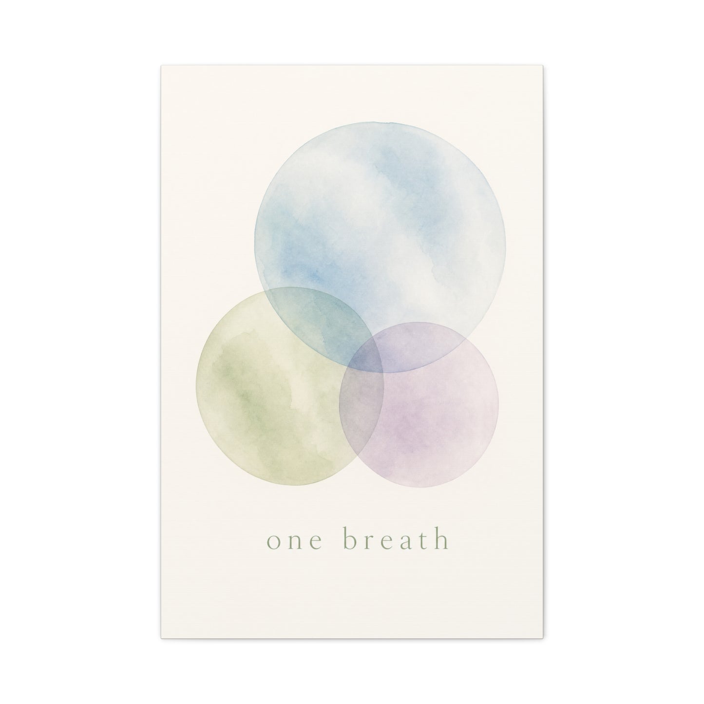 "One Breath" Abstract Canvas Wall Art - Pastel Watercolor Circles, Minimalist Geometric Print - Calming Modern Decor, Bedroom Meditation Space, Living Room Home Decoration - Living Room Wall Decor