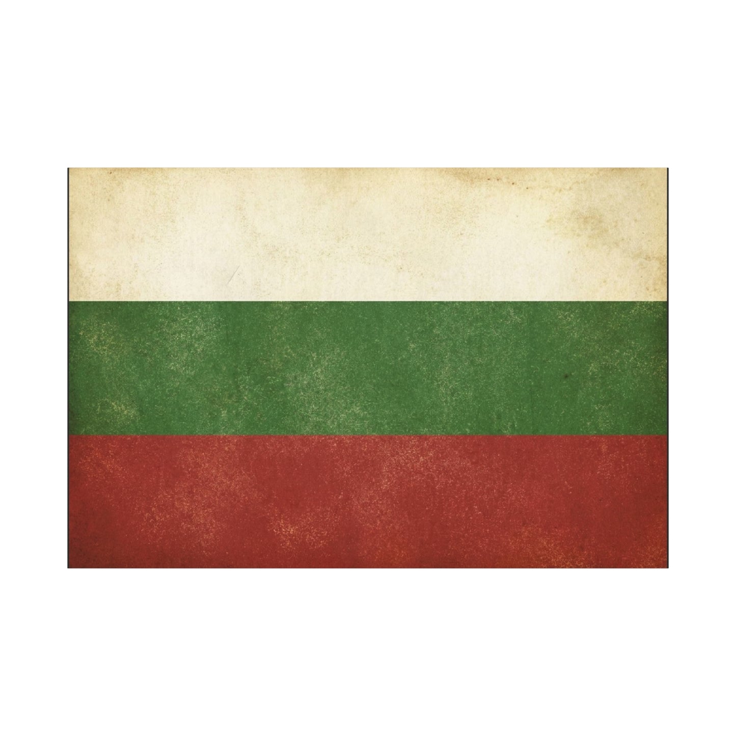 Bulgaria Flag Canvas Wall Art - Vintage Bulgarian Flag Print, Patriotic Tricolor Wall Decor - Distressed Cotton Canvas - Rustic Minimalist Style For Living Room, Office, Dorm - Bedroom Home Decoration