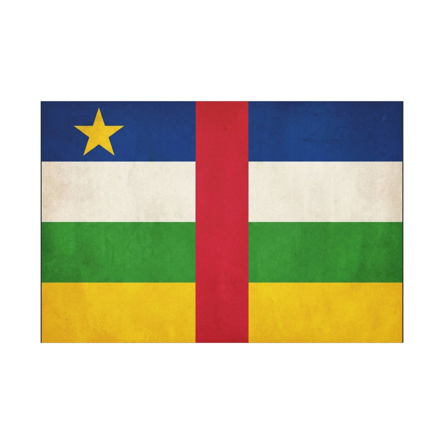 Central African Republic Flag Canvas Wall Art - Vintage National Pride Decor, Patriotic Color Block Print - Traditional Style - Living Room Wall Decor, Bedroom Home Decoration - Modern Farmhouse Style